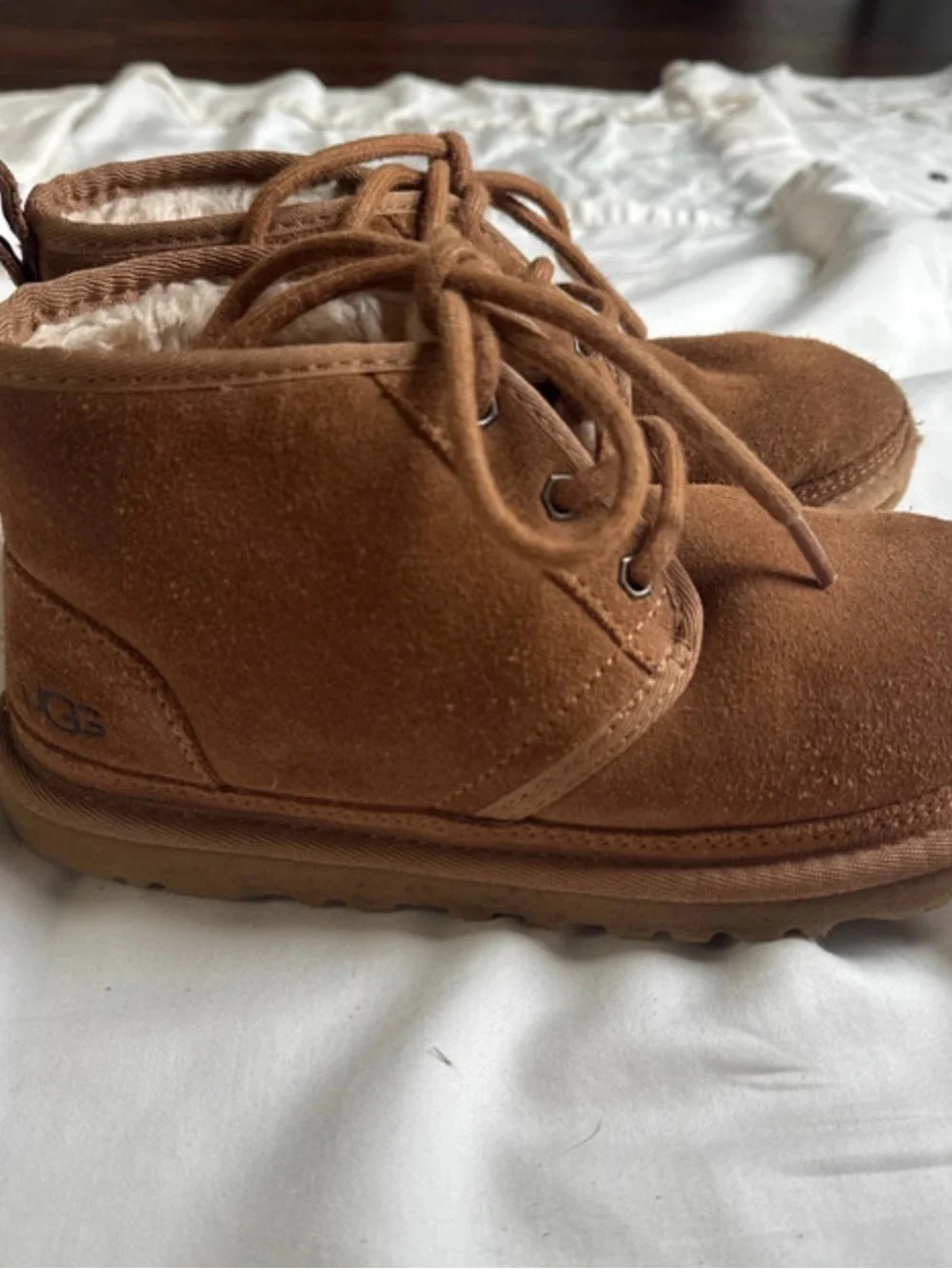 UGG Chestnut Brown Suede Lace-Up Ankle Booties